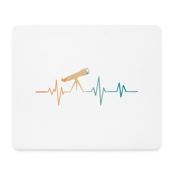 Heartbeat Retro Telescope - Mouse Pad (horizontal) - white - Front