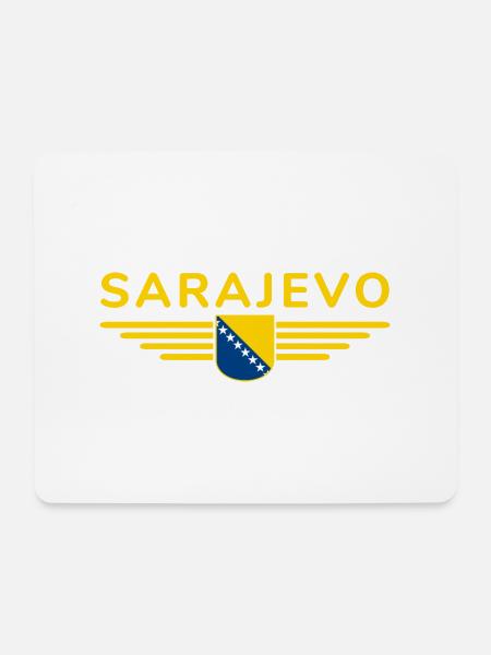 Sarajevo Bosnien Fan T-Shirt - Mousepad (Querformat) - Weiß