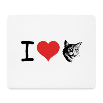 I love Cats - Pet Design - Mousepad (Querformat) - Weiß - Vorne