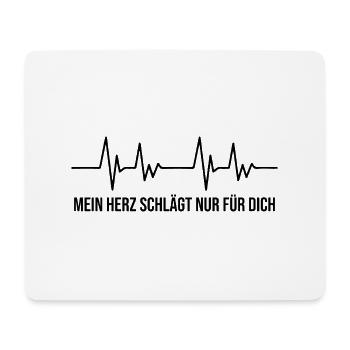 Mein Herz schlägt nur für dich - Mousepad (Querformat) - Weiß - Vorne