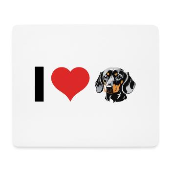 I love Dackel - Pet Dog Design - Mousepad (Querformat) - Weiß - Vorne