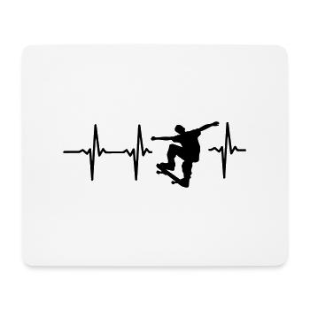 MY HEART BEATS FOR SKATEBOARDING! - Mouse Pad (horizontal) - white - Front