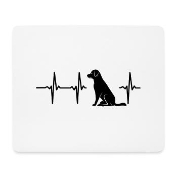 Mon cœur bat pour chiens - Tapis de souris (format paysage) - blanc - Devant