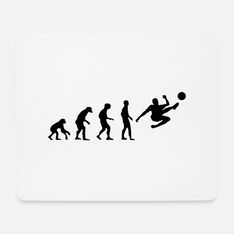 Evolution of Fußball / Soccer - Mousepad (Querformat) - Weiß