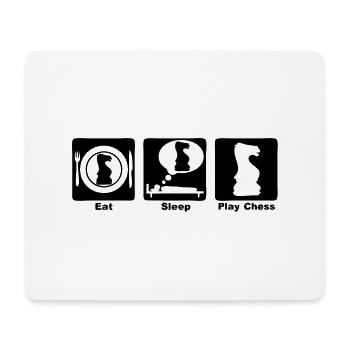 eat sleep play chess - Mouse Pad (horizontal) - white - Front