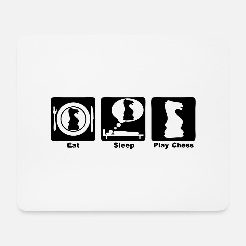 essen Sie Schlaf-Spiel-Schach - Mousepad (Querformat) - Weiß