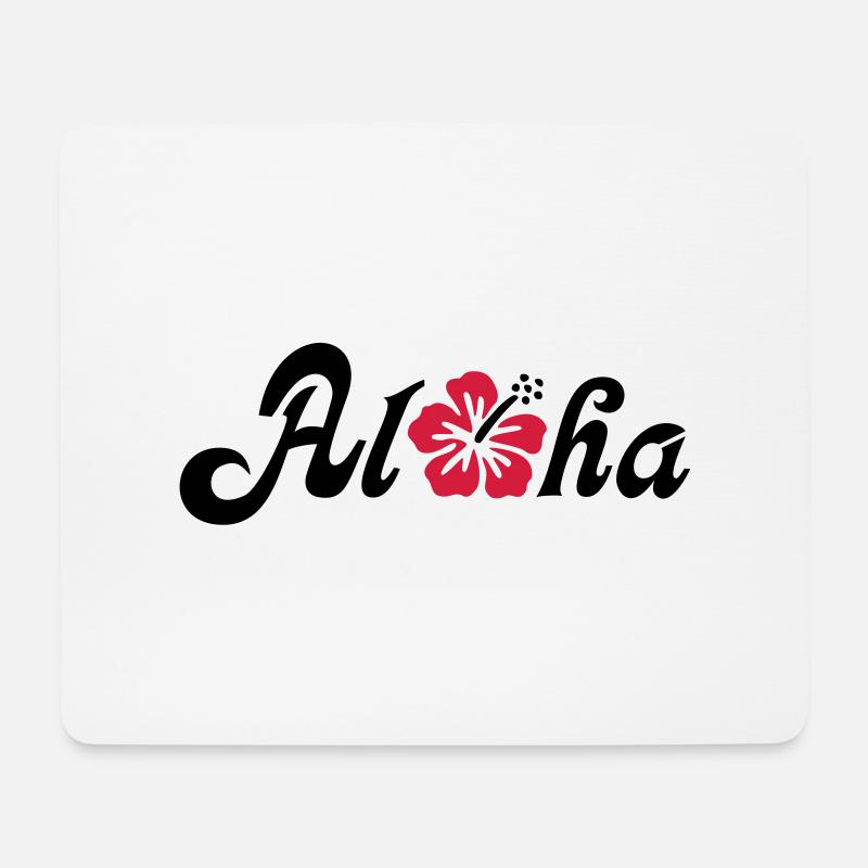 Aloha Hibiscus Blüte - Mousepad (Querformat) - Weiß