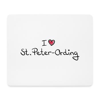 i_love_st_peter_ording__f2 - Mousepad (Querformat) - Weiß - Vorne