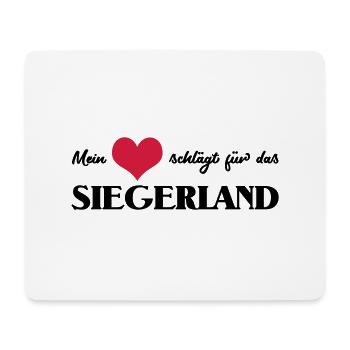 mein Herz schlägt für das Siegerland Siegen - Mousepad (Querformat) - Weiß - Vorne