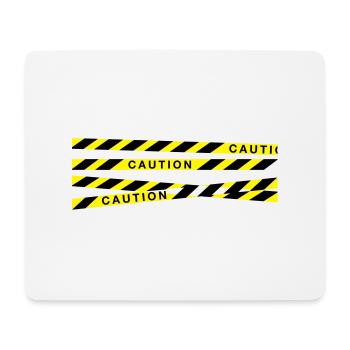 caution_f2 - Mouse Pad (horizontal) - white - Front