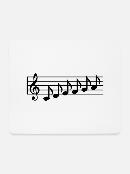 Noten - Mousepad (Querformat) - Weiß