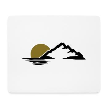 Berge Sonne Insel - Mousepad (Querformat) - Weiß - Vorne