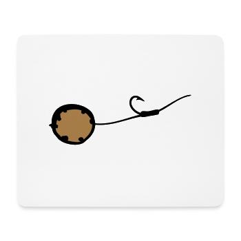 (haken_mit_boilie_2c) - Mousepad (Querformat) - Weiß - Vorne