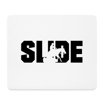 SLIDE Schriftzug Westernreiter Sliding Stop - Mousepad (Querformat) - Weiß - Vorne