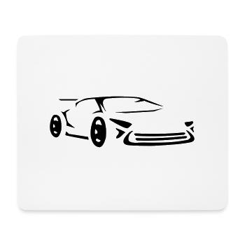 Schnelles Supercar Konzept Auto Sportwagen Rennen - Mousepad (Querformat) - Weiß - Vorne