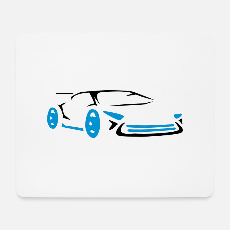 Rennauto Cool Sportwagen Rennwagen - Mousepad (Querformat) - Weiß
