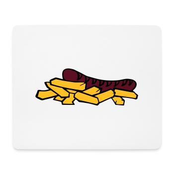 currywurst frite saucisse - Tapis de souris (format paysage) - blanc - Devant