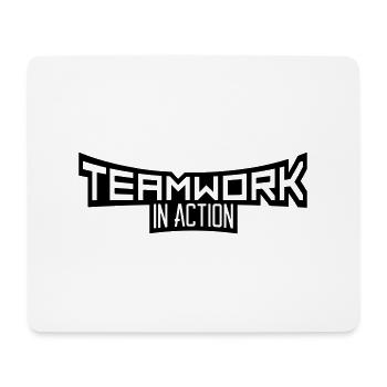 crew teamwork cool design in action logo team arbe - Mousepad (Querformat) - Weiß - Vorne