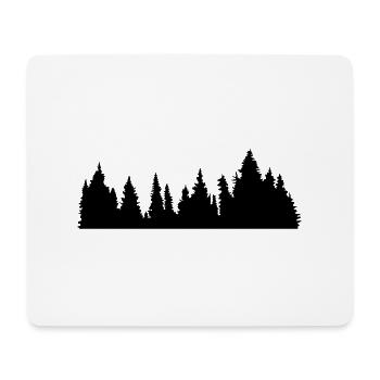 baeume wald nadelwald nadelbaum forst silhouette f - Mousepad (Querformat) - Weiß - Vorne