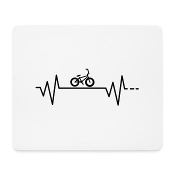 Heartbeat BMX Bike Trick Idée Cadeau Vélo - Tapis de souris (format paysage) - blanc - Devant