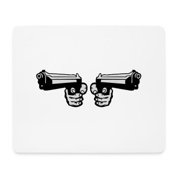 pistole revolver mit zwei waffen hand 0 - Tapis de souris (format paysage) - blanc - Devant