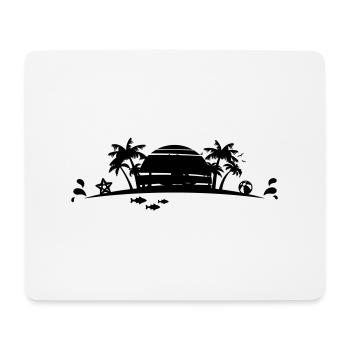 Sommer - Palmen Strand - Mousepad (Querformat) - Weiß - Vorne