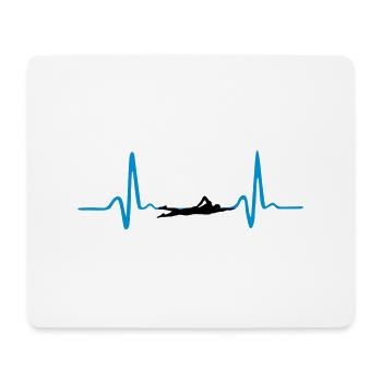 Schwimmer und Herzschlag - Mousepad (Querformat) - Weiß - Vorne