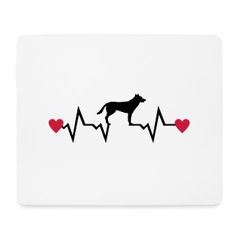 Heartbeat & Dog, German Shepherd - Tapis de souris (format paysage) - blanc - Devant