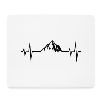 mountains puls ekg - Mousepad (Querformat) - Weiß - Vorne