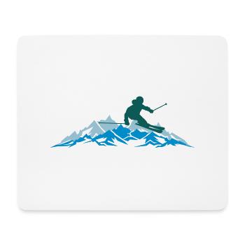Winter - Skifahrer Berge Sport 2018 - Mousepad (Querformat) - Weiß - Vorne