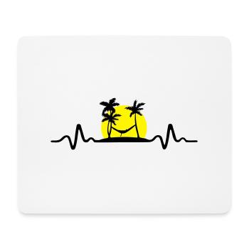 Relax Herzschlag, Hängematte, Urlaub - EKG - Mousepad (Querformat) - Weiß - Vorne