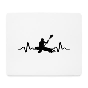 Kajak Herzschlag - Mousepad (Querformat) - Weiß - Vorne