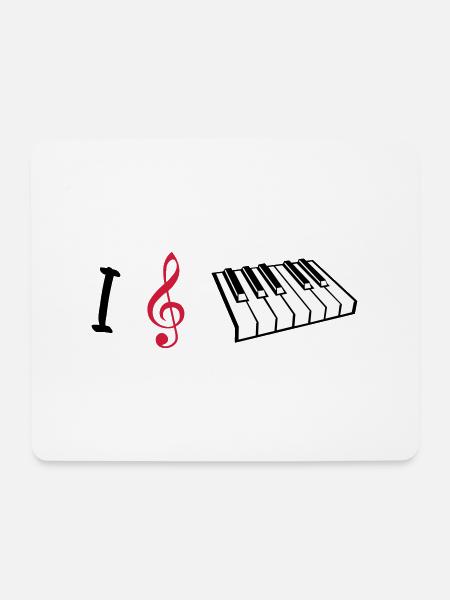 I love piano, piano - Mouse Pad (horizontal) - white