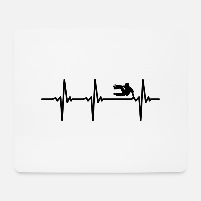 Herzschlag Parkour EKG - Mousepad (Querformat) - Weiß