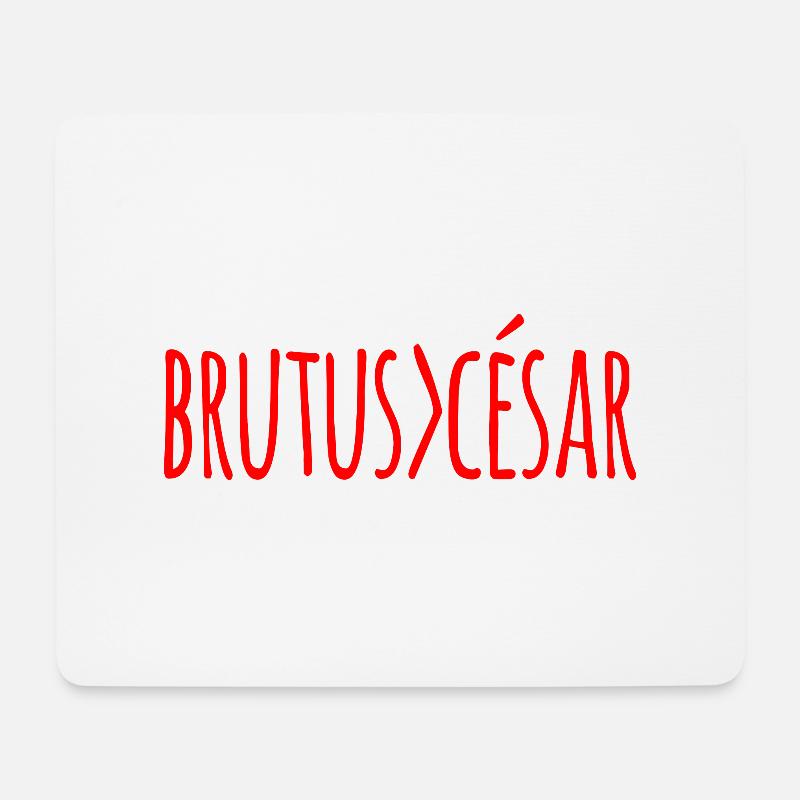 Brutus> Caesar Brutus überlegen gegenüber Caesar (rot) - Mousepad (Querformat) - Weiß