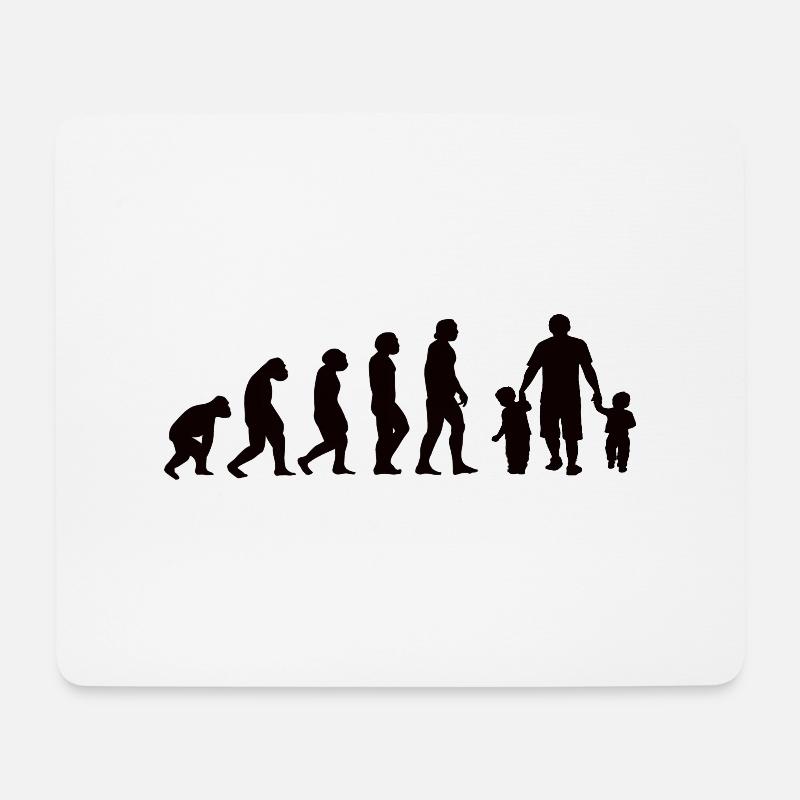 Papa Evolution Vater Vatertag - Mousepad (Querformat) - Weiß