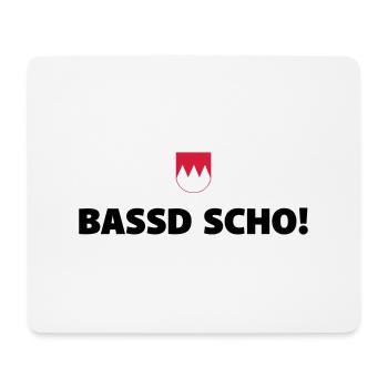 Bassd Scho! - Mousepad (Querformat) - Weiß - Vorne