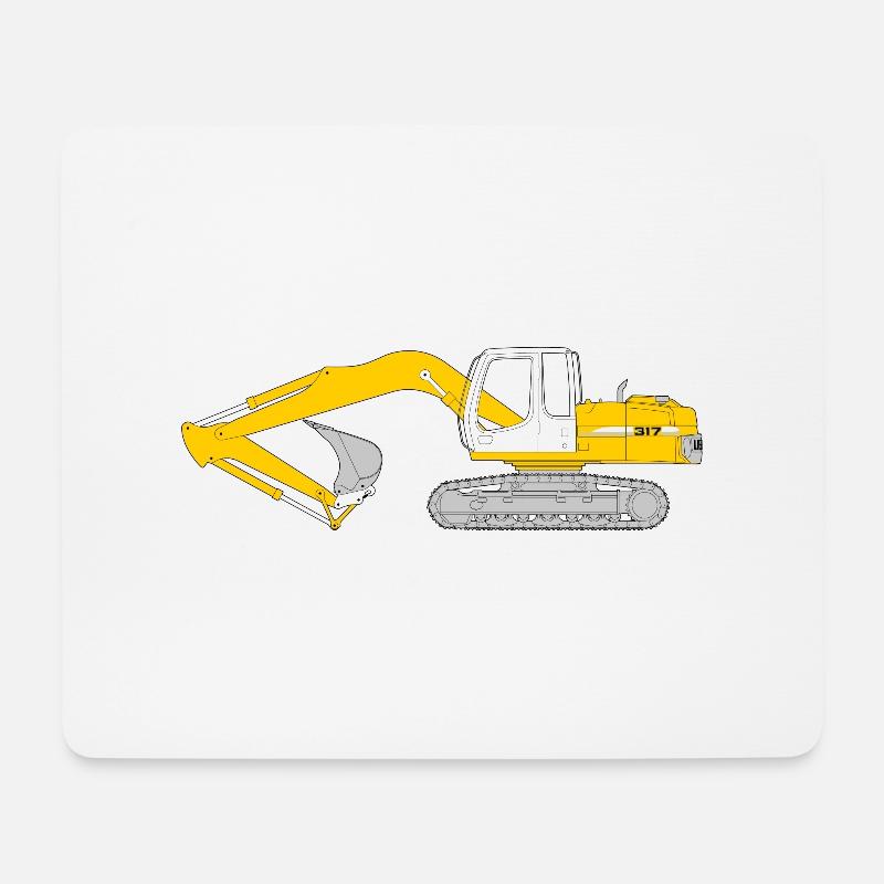 Raupenbagger - Mousepad (Querformat) - Weiß