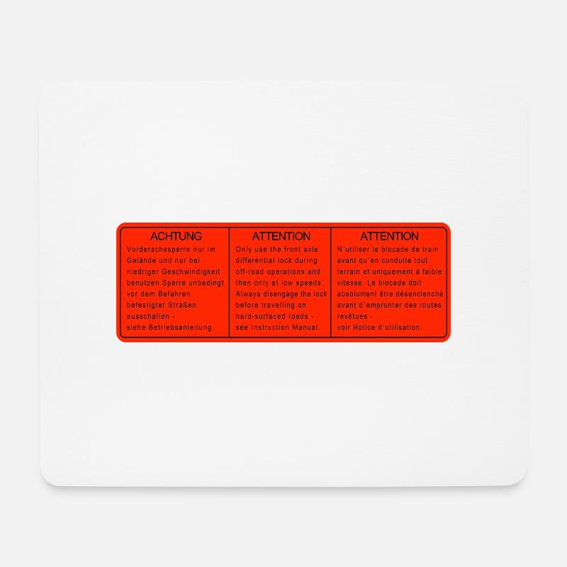 SYNCRO DIFF LOCKS differenzialsperren aufkleber - Mousepad (Querformat) - Weiß