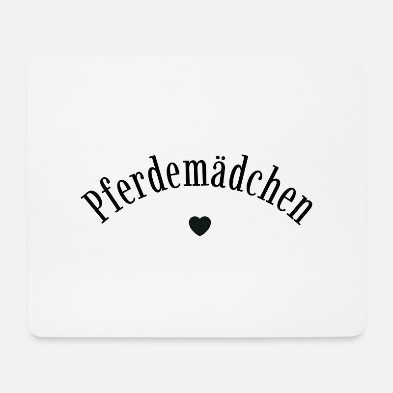Pferdemädchen Herz Pferd reiten Geschenk - Mousepad (Querformat) - Weiß