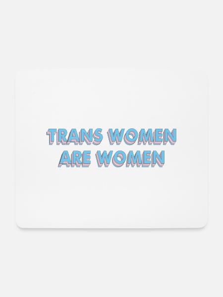 Trans Women Are Women Trans Colors Typography - Mouse Pad (horizontal) - white