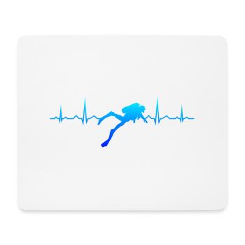 Heartbeat Diver Diving Scuba Dive Diving - Mouse Pad (horizontal) - white - Front