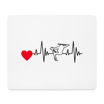 Skifahrer Skifahren Herzschlag Ski EKG Wintersport - Mousepad (Querformat) - Weiß - Vorne