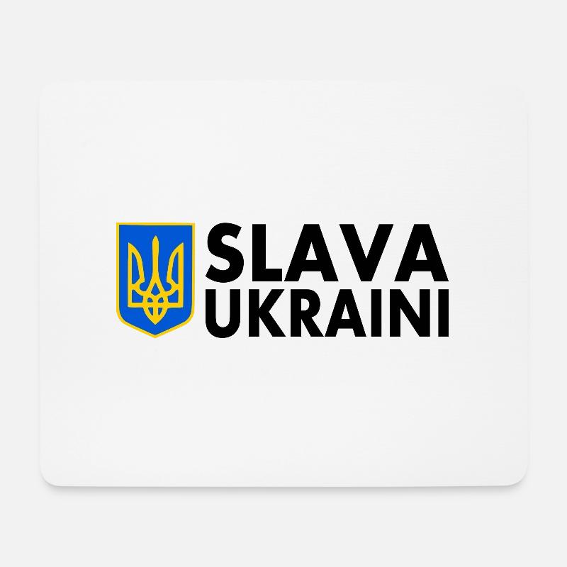 Slava ukraini - Mousepad (Querformat) - Weiß