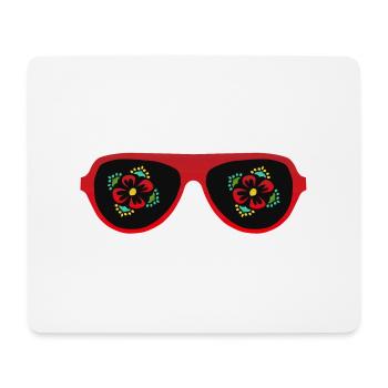 lunette de soleil fleur peace - Tapis de souris (format paysage) - blanc - Devant