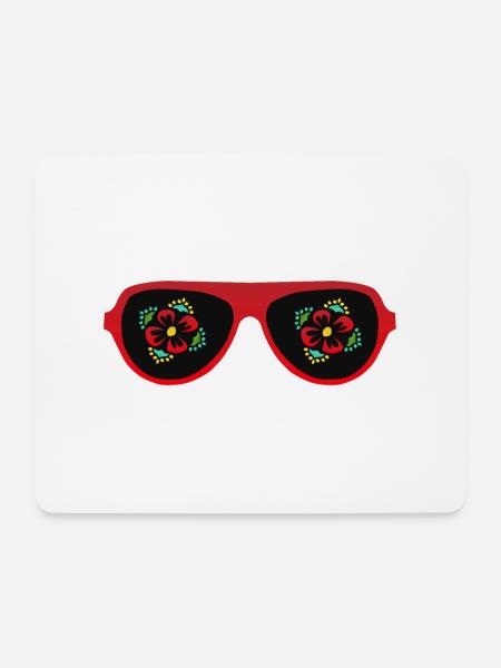 Sonnenbrille Blumenruhe - Mousepad (Querformat) - Weiß