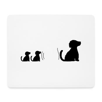 Family well-behaved sitting dogs - Mouse Pad (horizontal) - white - Front