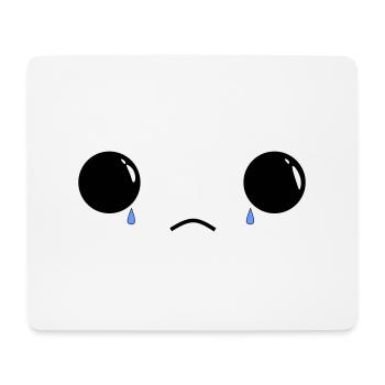 Cute sad face - Mousepad (Querformat) - Weiß - Vorne