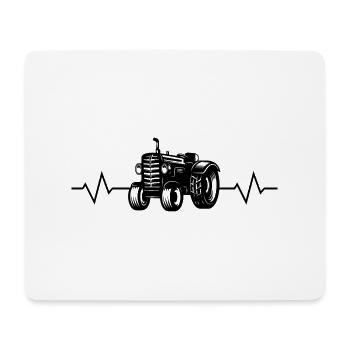 Herzschlag Traktor Farmer Farmer - Mousepad (Querformat) - Weiß - Vorne