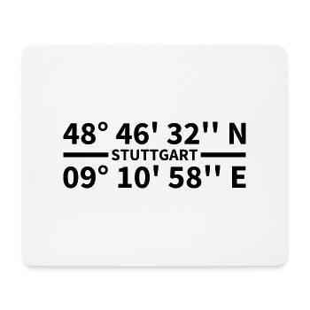 Stuttgart Koordinaten - Mousepad (Querformat) - Weiß - Vorne
